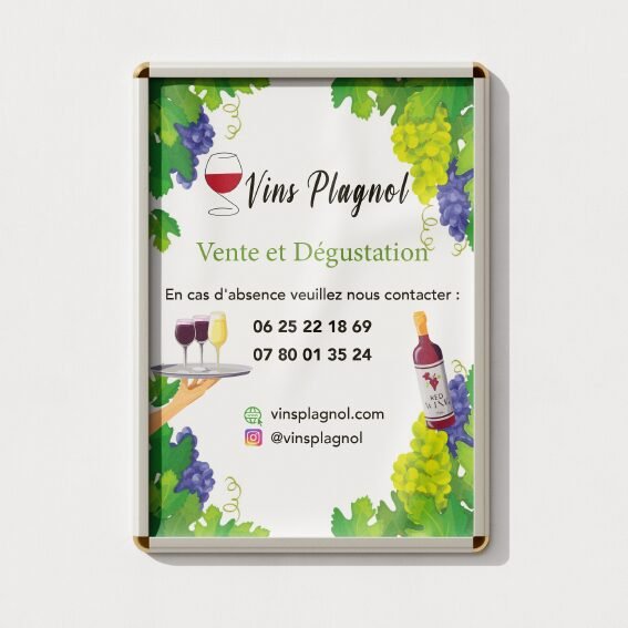 Mock up d'Affiche pour le vignoble Vins Plagnol (Affiches) PORTFOLIO