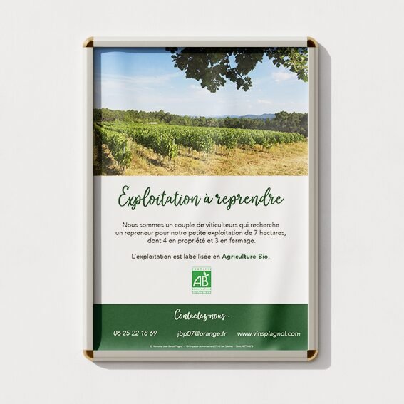 Mock up d'Affiche pour le vignoble Vins Plagnol (Affiches) PORTFOLIO