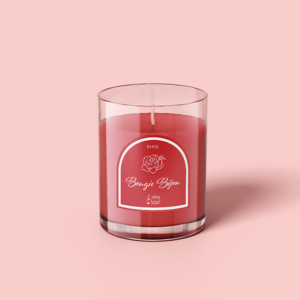 Mock up Bougie Bijoux parfum rose (couleut rouge)marque atelier amé - Logos / Identités Visuelles