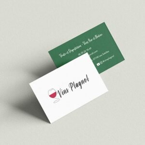 Mock up d'une carte de visite pour le vignoble Vins Plagnol (carte de visite)