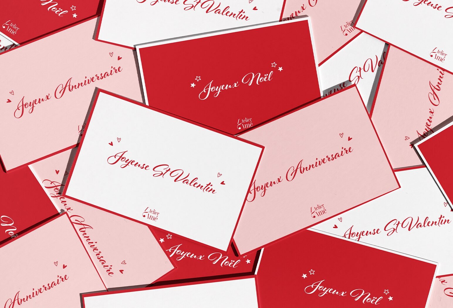 mock up cartes postales pour la marque atelier amé PORTFOLIO