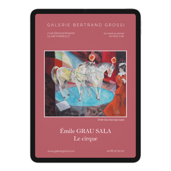 Mock up tablette avec newsletter couleur rose pour une galerie PORTFOLIO