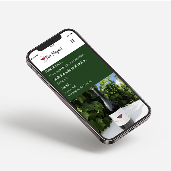 mock up tel site web vins plagnol